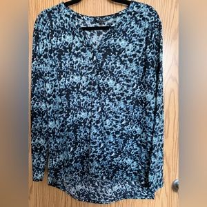 🍉George 1X, blouse, EUC, Abstract animal print, plus size, v-neck
